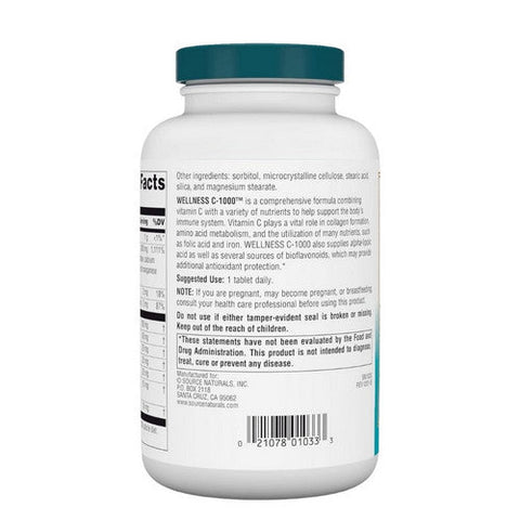 Source Naturals, Wellness C-1000, 200 Tabs Source Naturals