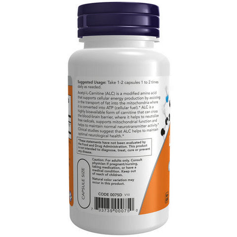 Now Foods, Acetyl-L Carnitine, 500 Mg, 50 Veg Caps Now Foods