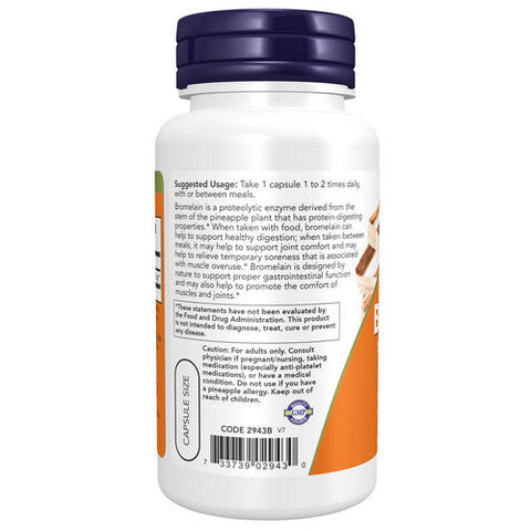 Now Foods, Bromelain, 2400GDU/500 mg, 60 Veg Caps Now Foods
