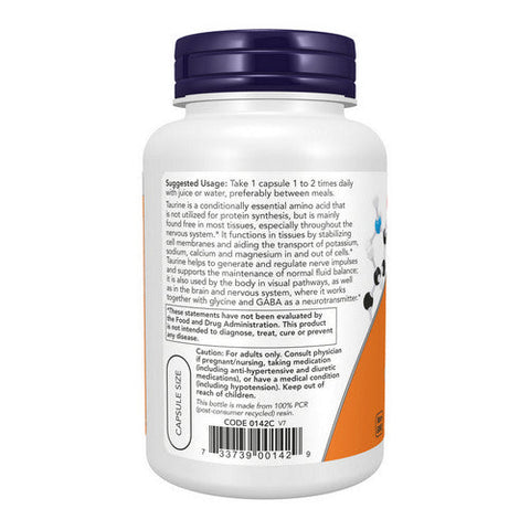 Now Foods, Taurine, 1000 mg, 100 Veg Caps Now Foods