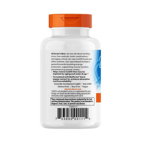 Doctors Best, High Absorption CoQ10 With BioPerine, 200 mg, 60 Veggie Caps Doctors Best