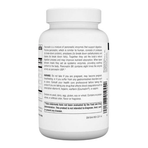 Source Naturals, Pancreatin 8x Capsules, 100 Caps Source Naturals