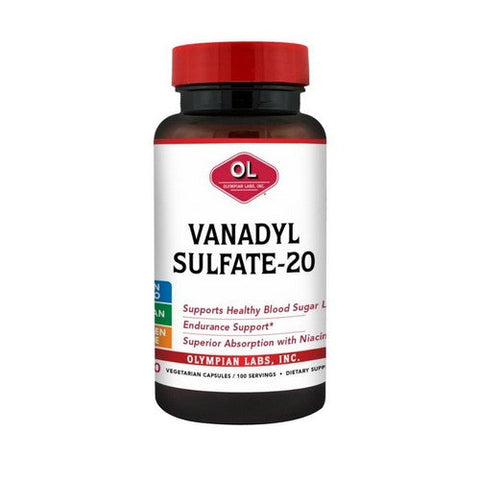 Olympian Labs, Vanadyl Sulfate With Niacin, 20 Mg, 100 Veg Caps Olympian Labs
