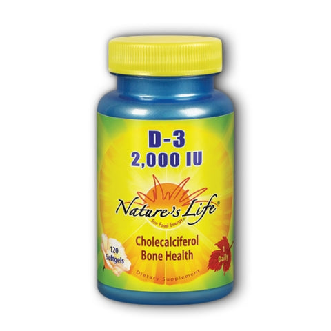 Nature's Life, Vitamin D-3 Cholecalciferol, 2000 IU, 120 caps Nature's Life