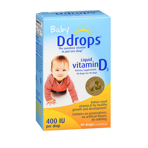Ddrops, Baby Liquid Vitamin D3 Drops, 400 IU, 0.08 Oz Ddrops