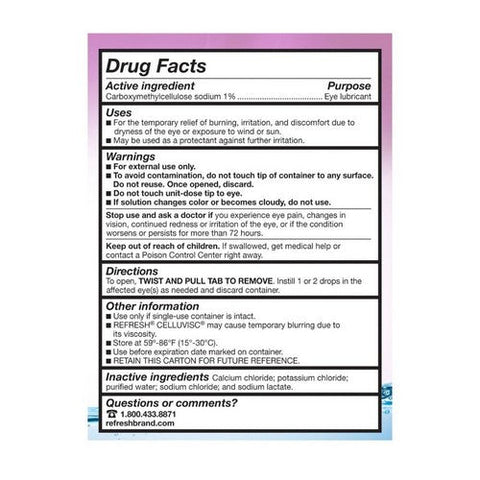 Refresh, Celluvisc Lubricant Eye Gel Single-Use Containers, 30 Count Refresh