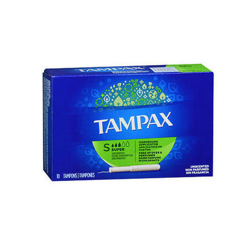 Tampax, Tampons With Flushable Applicator Super Absorbency, 10 each Tampax